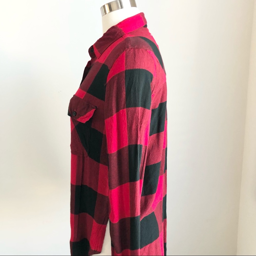 Thread & Supply Button Down Red And Black Striped… - image 3